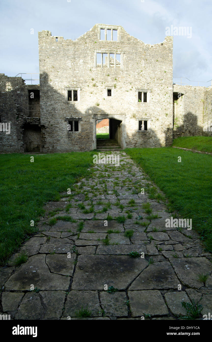 Gateway to outer courtyard, Old Beaupre castle, near Cowbridge, Vale of