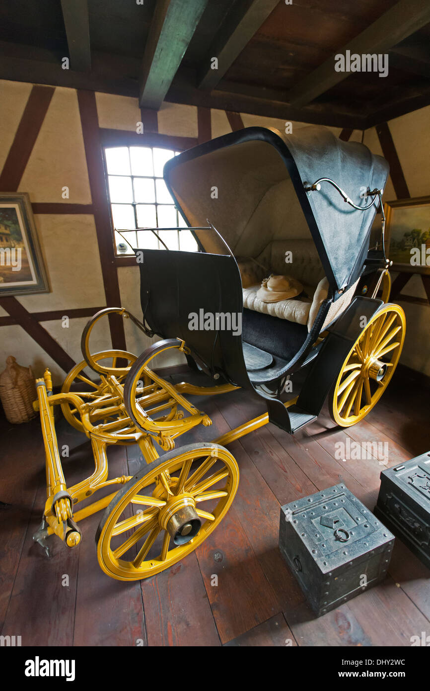 Carriage inside the Barn on Lachryma Montis historic home of General Mariano Guadalupe Vallejo, Sonoma, California, U.S.A. Stock Photo