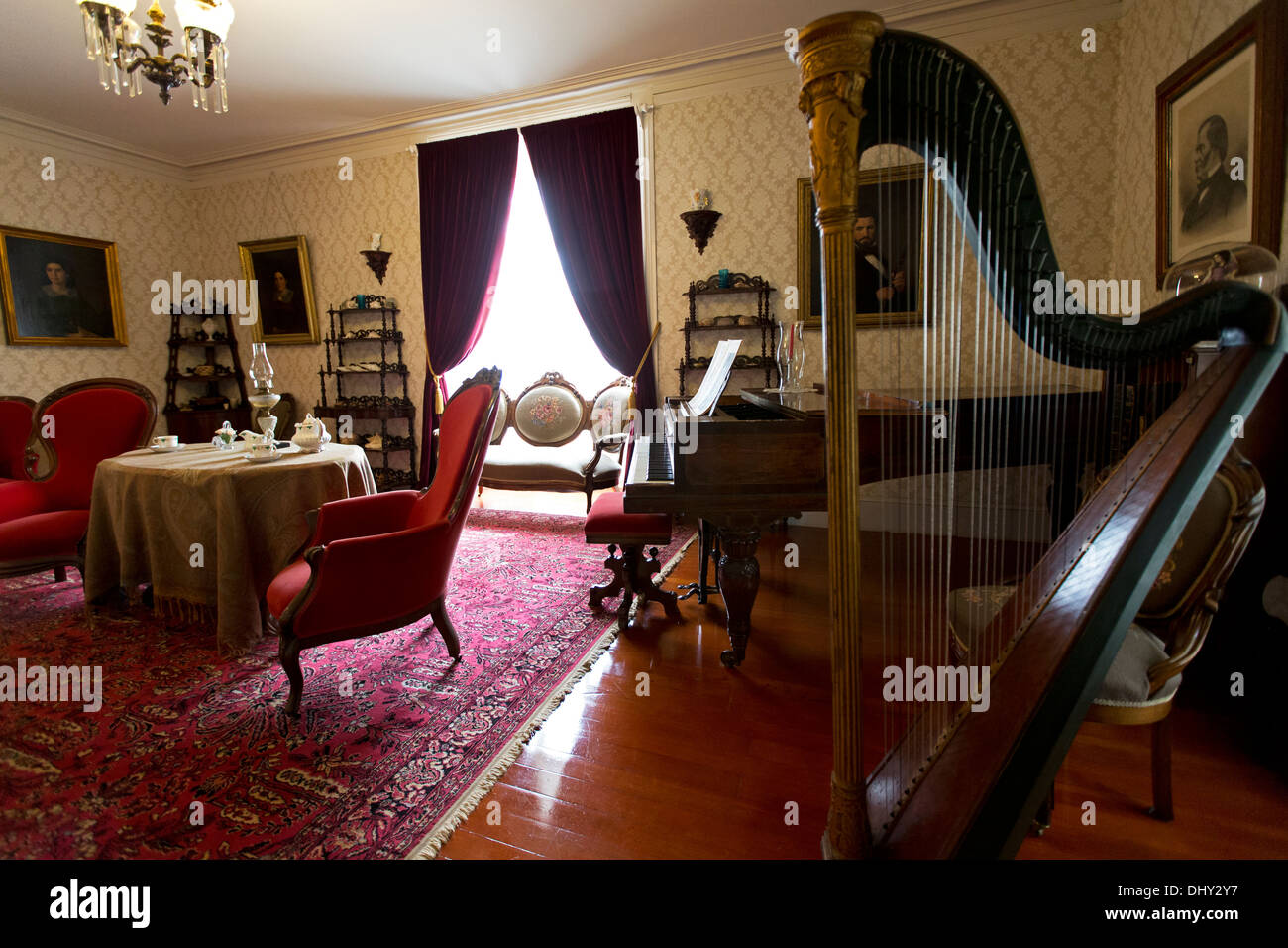 Interior of Lachryma Montis historic home of General Mariano Guadalupe Vallejo, Sonoma, California, U.S.A. Stock Photo