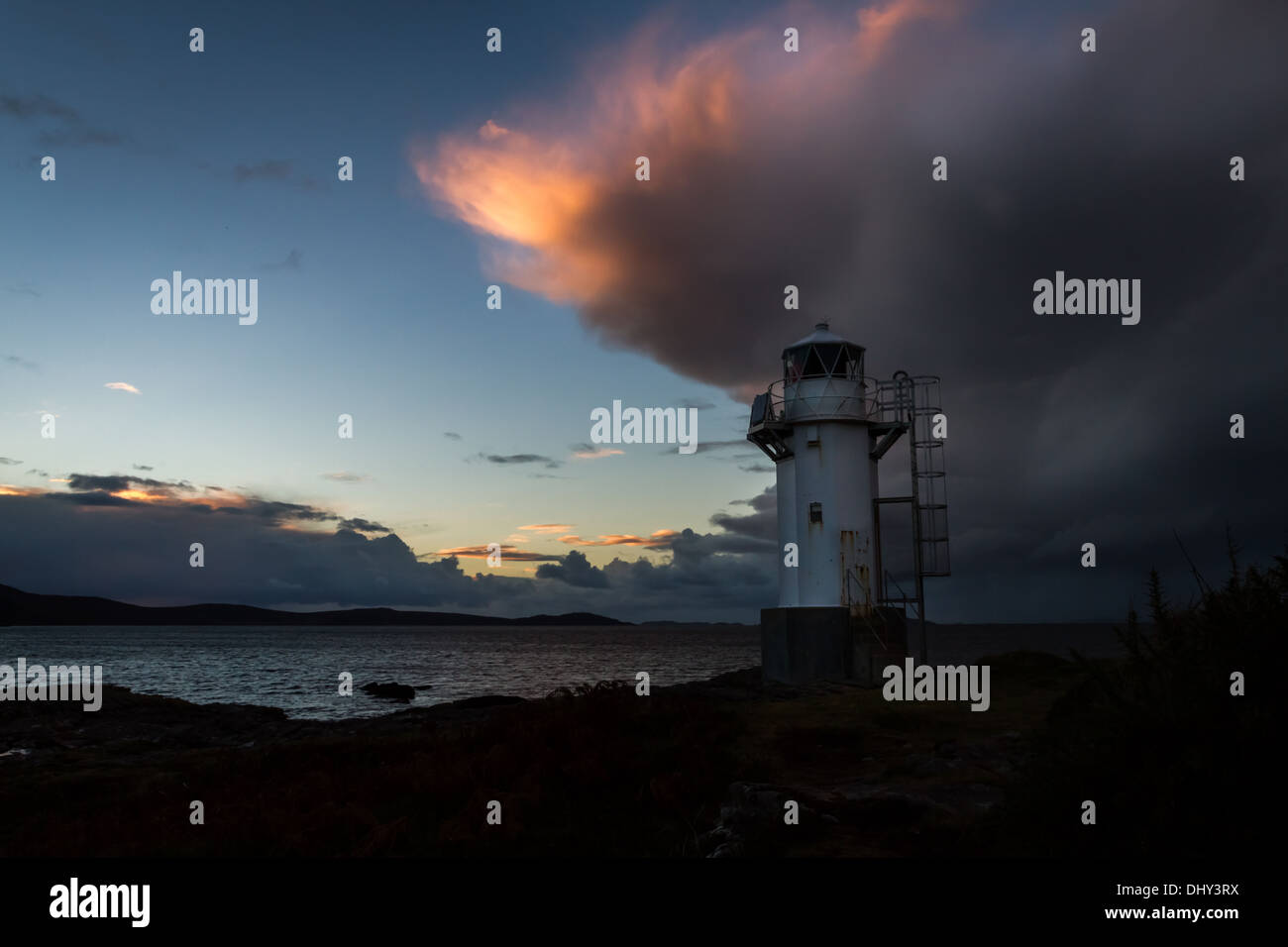 Rhue lighthouse, Scotland, UK Stock Photo