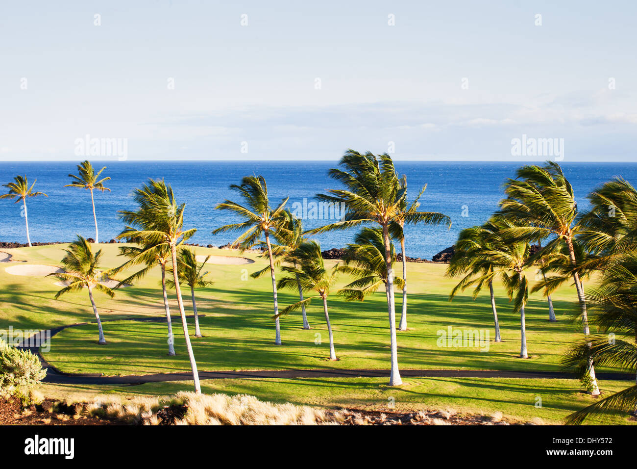 Gorgeous Golf Course in Kona Hawaii Stock Photo