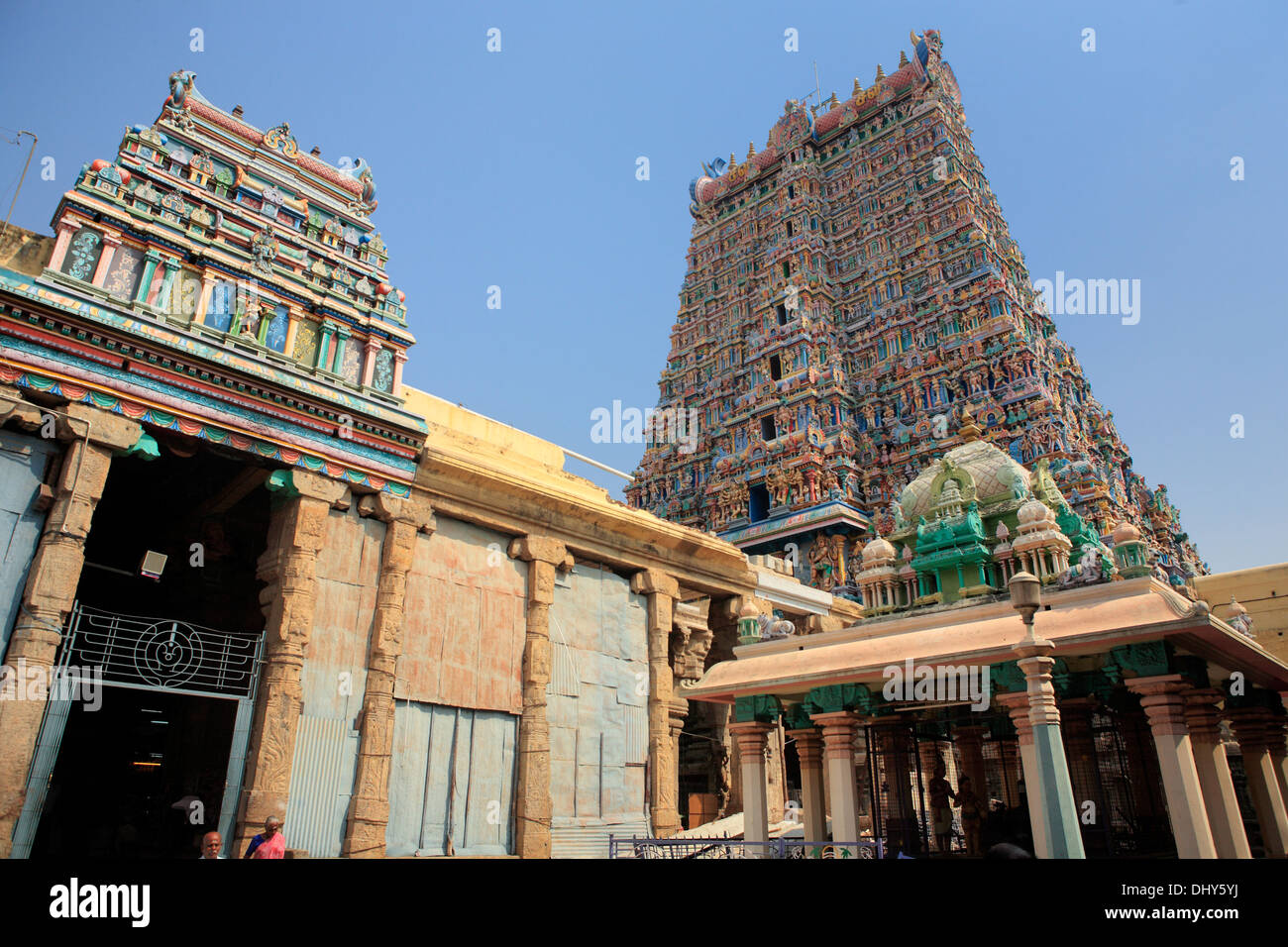 Meenakshi Amman Temple (17th century), Madurai, Tamil Nadu, India Stock Photo