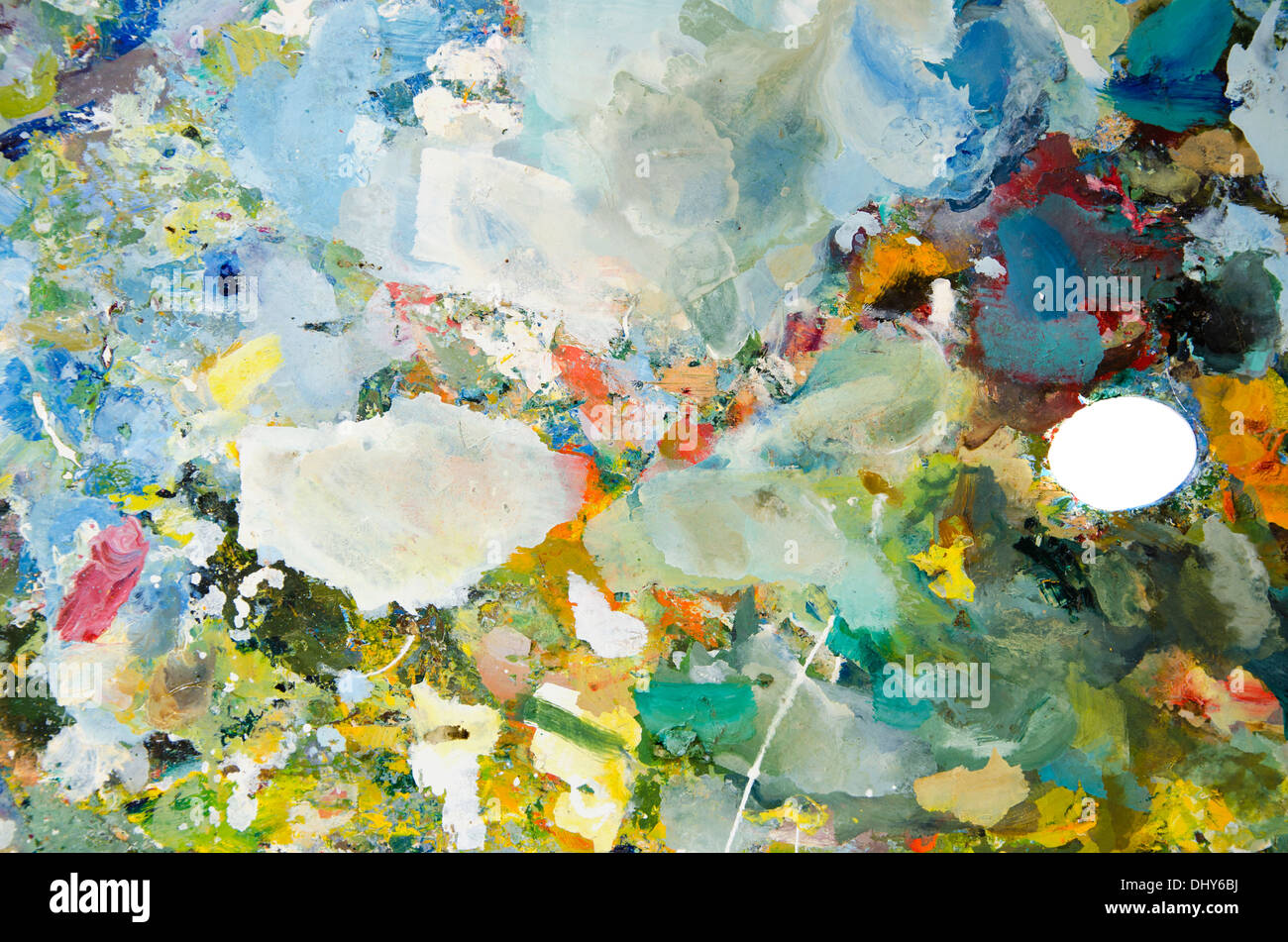 Colorful Painter Art Palette Tool For Paint Art Background Stock