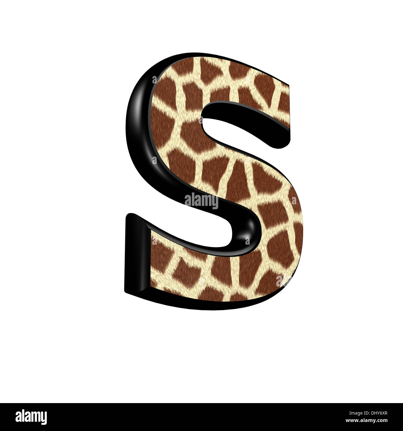letter with giraffe fur texture - S Stock Photo