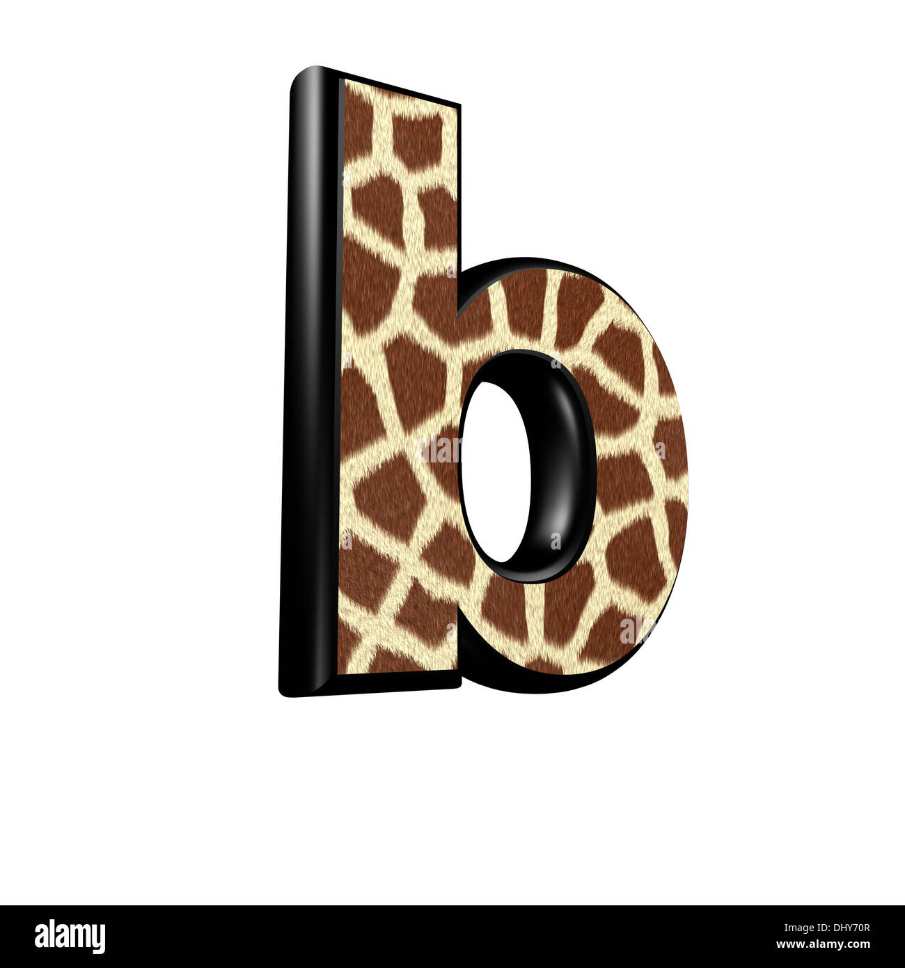 letter with giraffe fur texture - b Stock Photo
