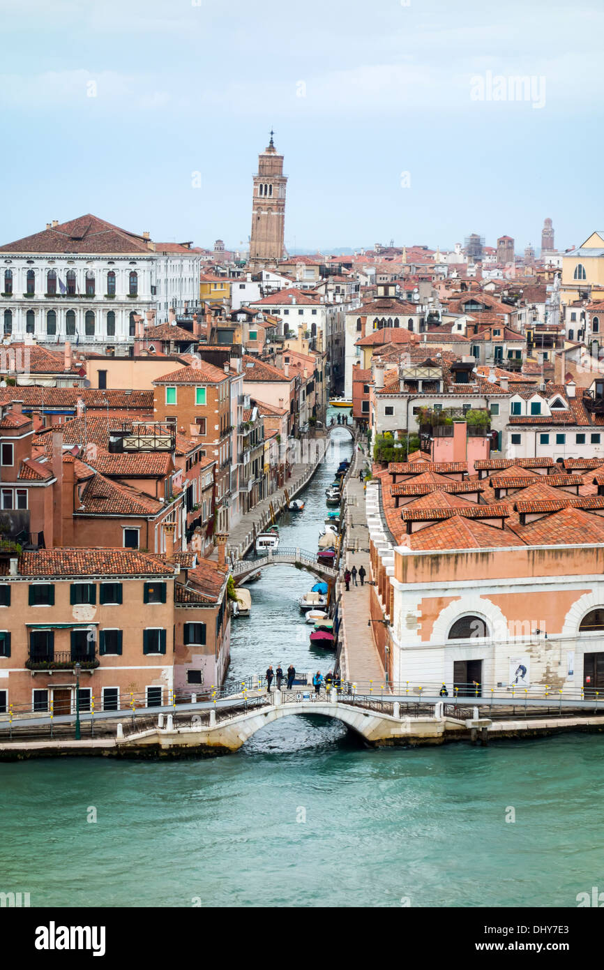 The sights of Venice Venezia Veneto region, northeastern Italy, Europe.  Waterway Waterfront Grand Canal bridge Stock Photo