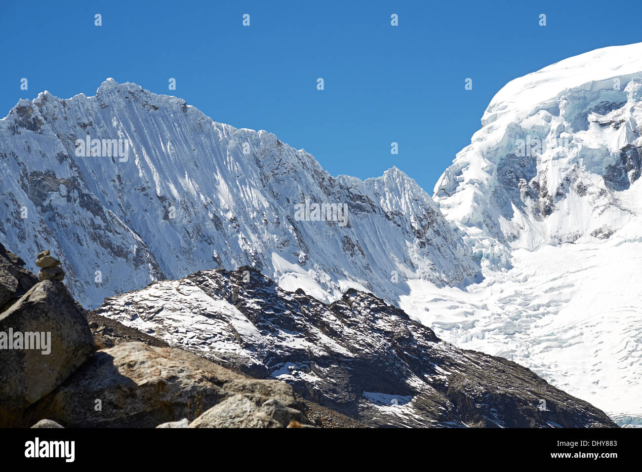 Ocshapalca Summit (5888m) in the Peruvian Andes. Stock Photo