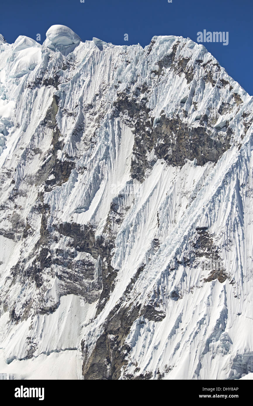 Ranrapalca Summit (6162m) in the Peruvian Andes, South America. Stock Photo