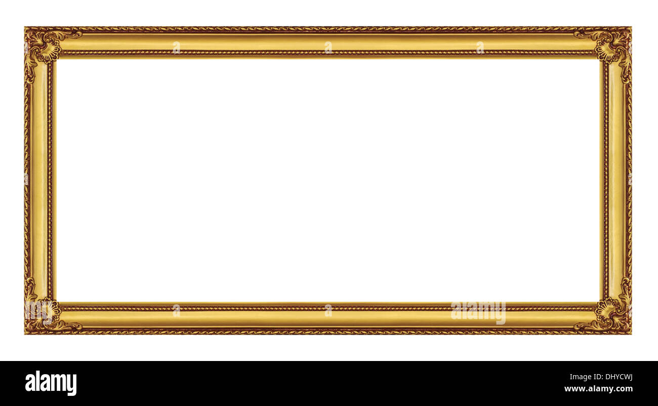 Vintage golden frame with blank space, with clipping path Stock Photo
