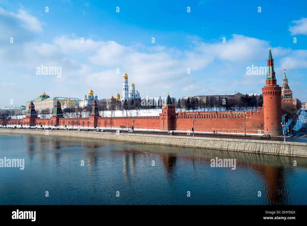 Day view of the Kremlin from the banks of the Moskva River in Moscow, Russia. Stock Photo