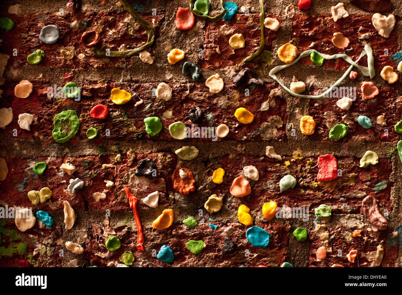 Pike Place market with closeups of gum wall down alley