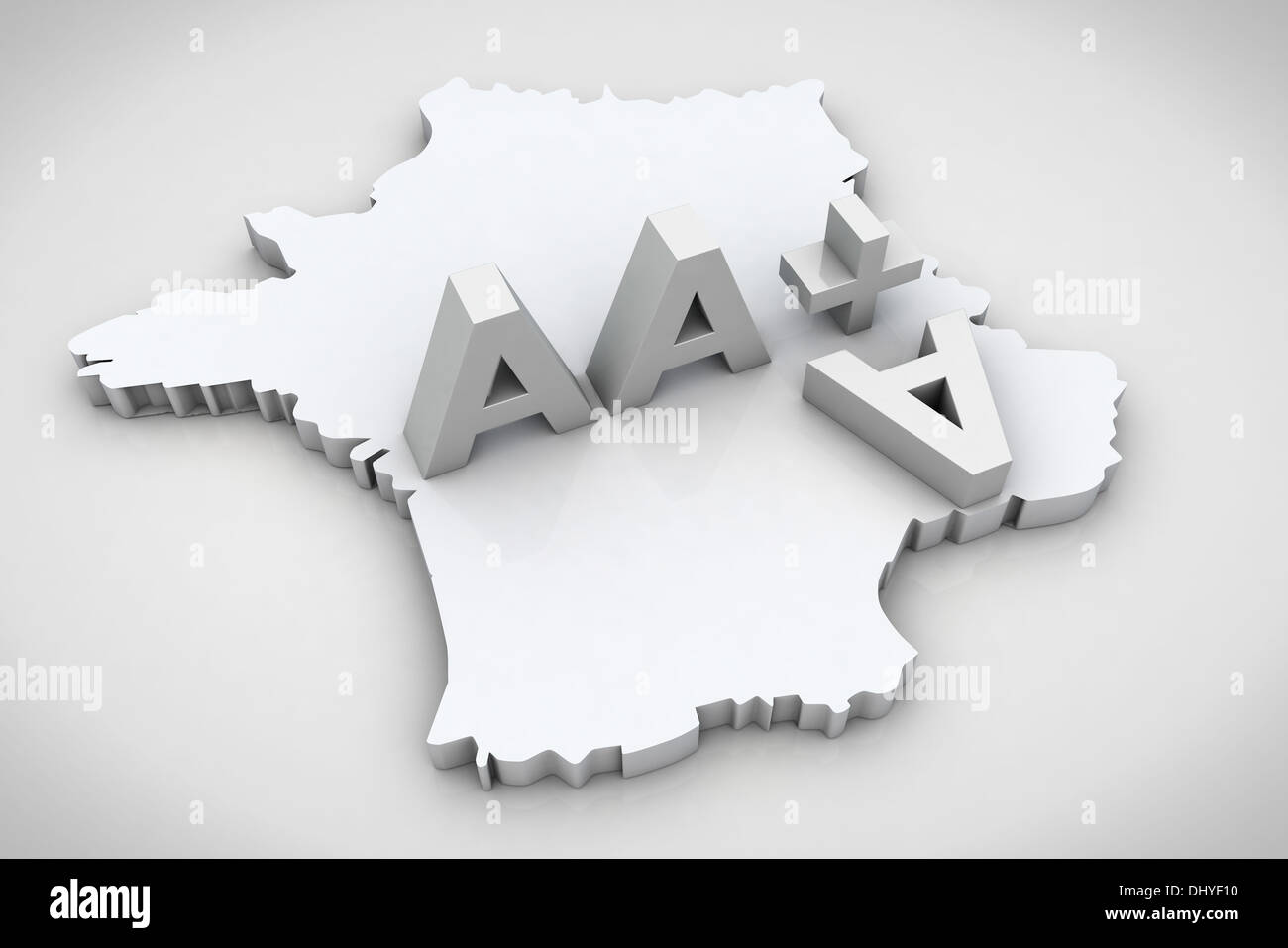 3D render AAA financial credit notation Stock Photo
