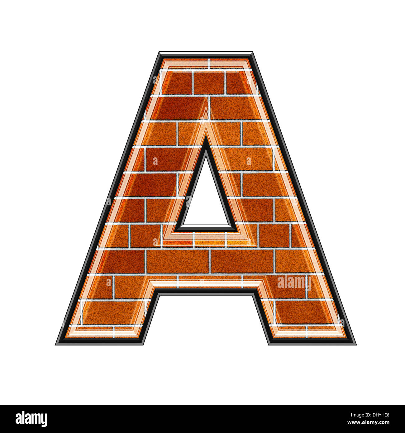 abstract 3d letter with brick wall texture - A Stock Photo
