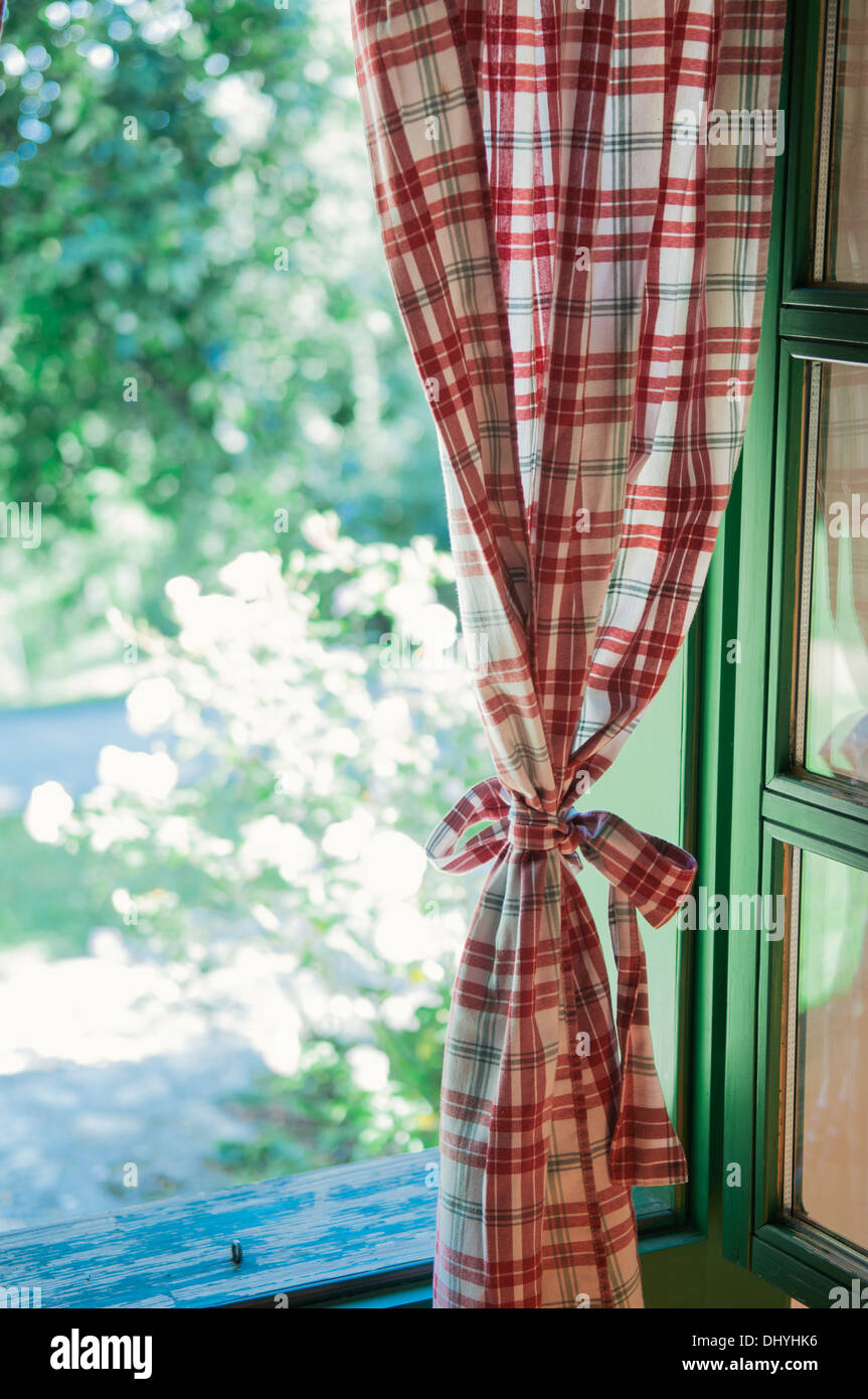 Window And Certain Detail of window and curtain in country house Stock Photo - Alamy