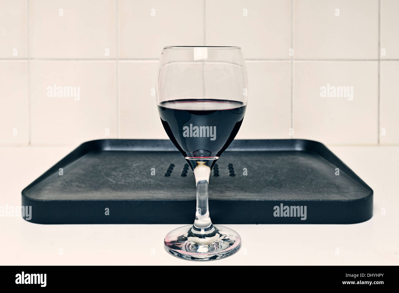 Wine Glass by Chopping Board Stock Photo Alamy