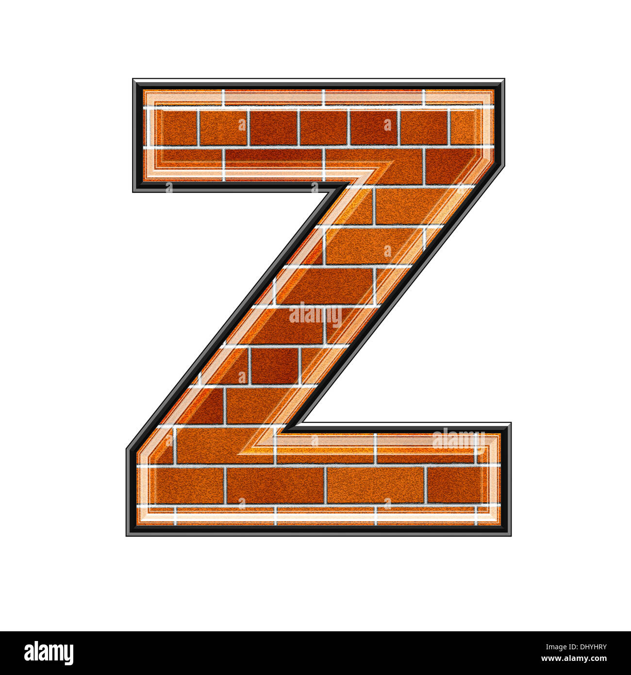 abstract 3d letter with brick wall texture - Z Stock Photo
