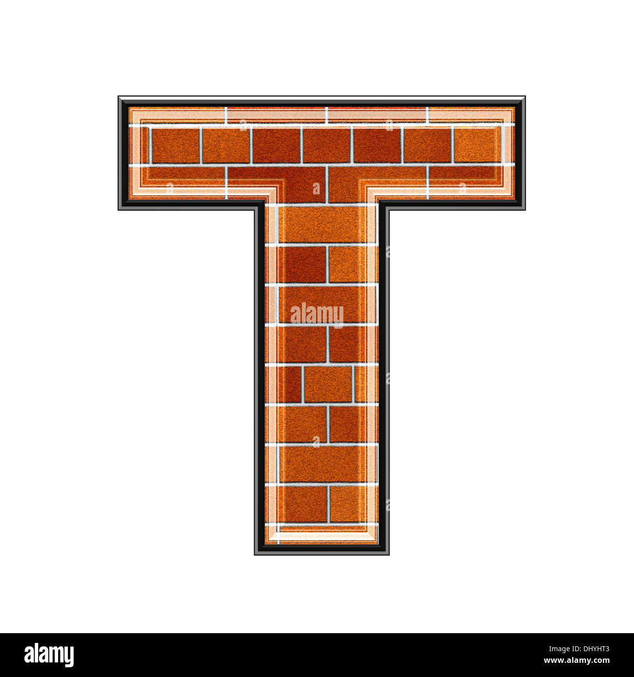 abstract 3d letter with brick wall texture T Stock Photo Alamy