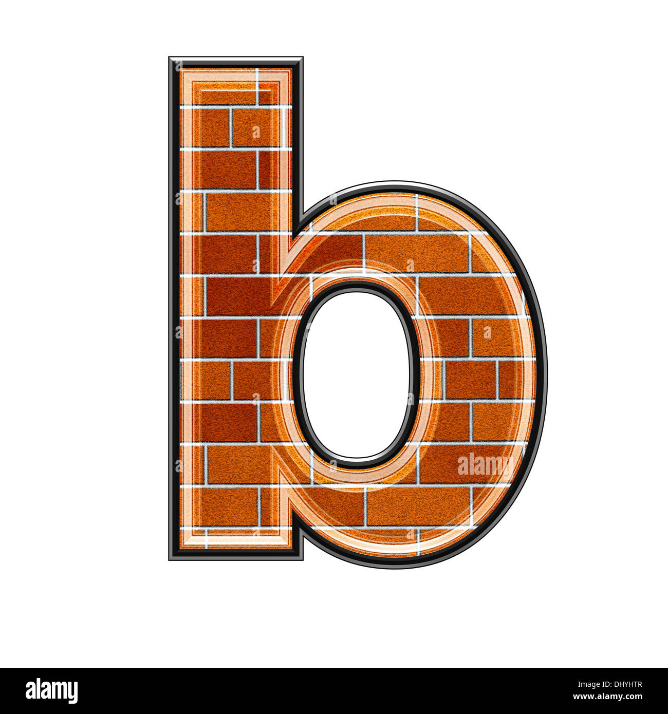 abstract 3d letter with brick wall texture - B Stock Photo