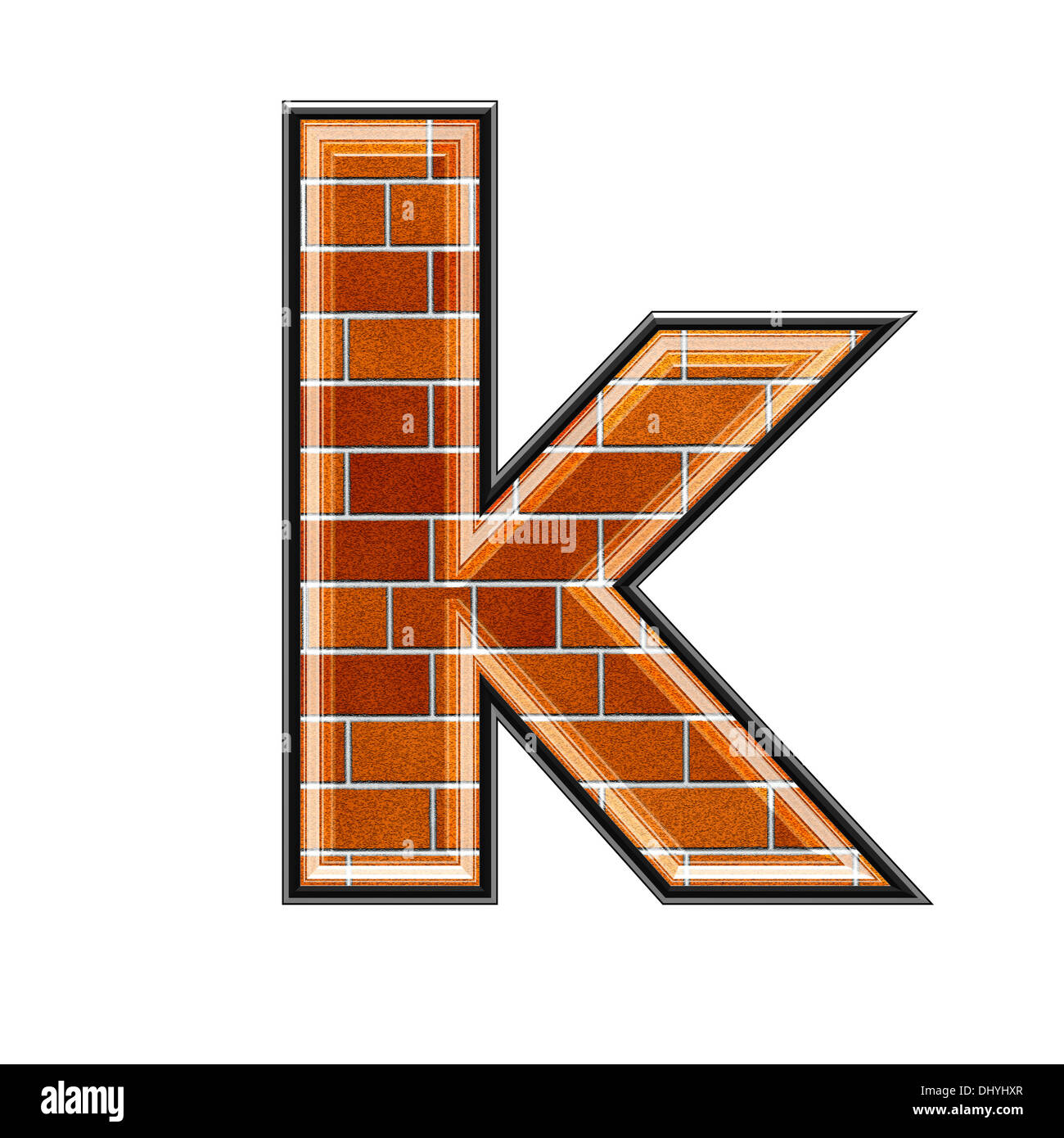 abstract 3d letter with brick wall texture - K Stock Photo