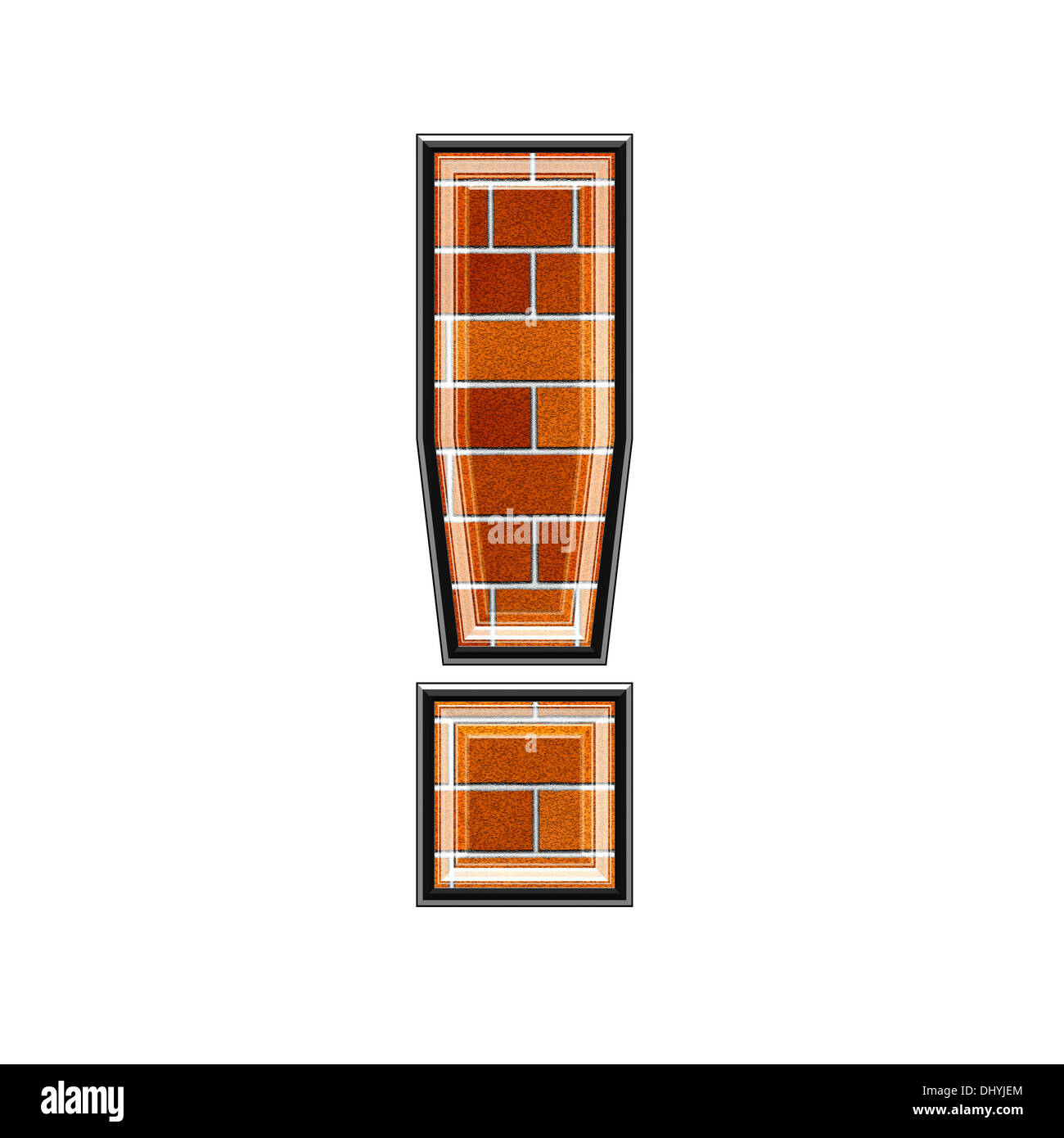abstract 3d sign with brick wall texture - exclamation point Stock ...