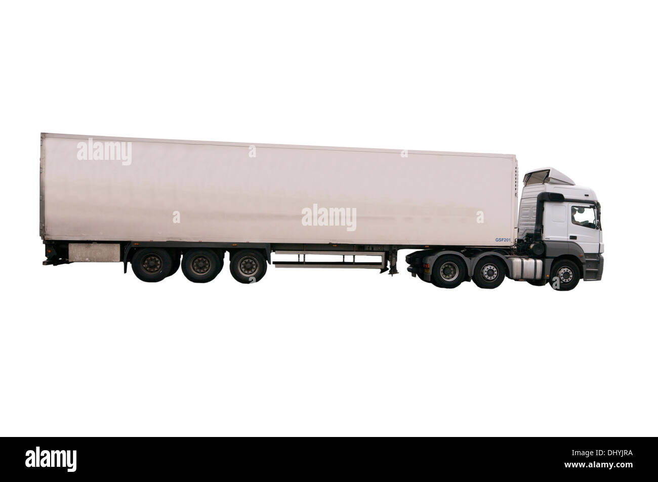 Side View Of A Parked Stationary Articulated Lorry Stock Photo