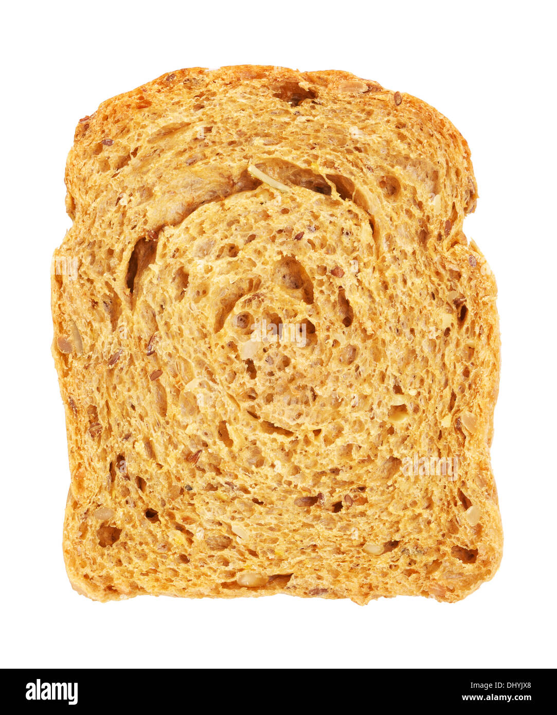 whole grain bread slice, isolated on white Stock Photo - Alamy