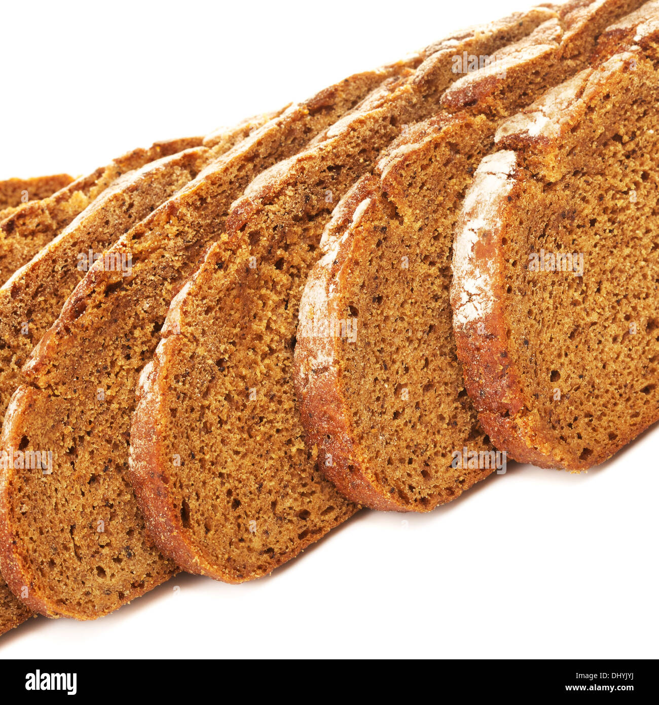 whole grain bread slices, isolated on white Stock Photo - Alamy