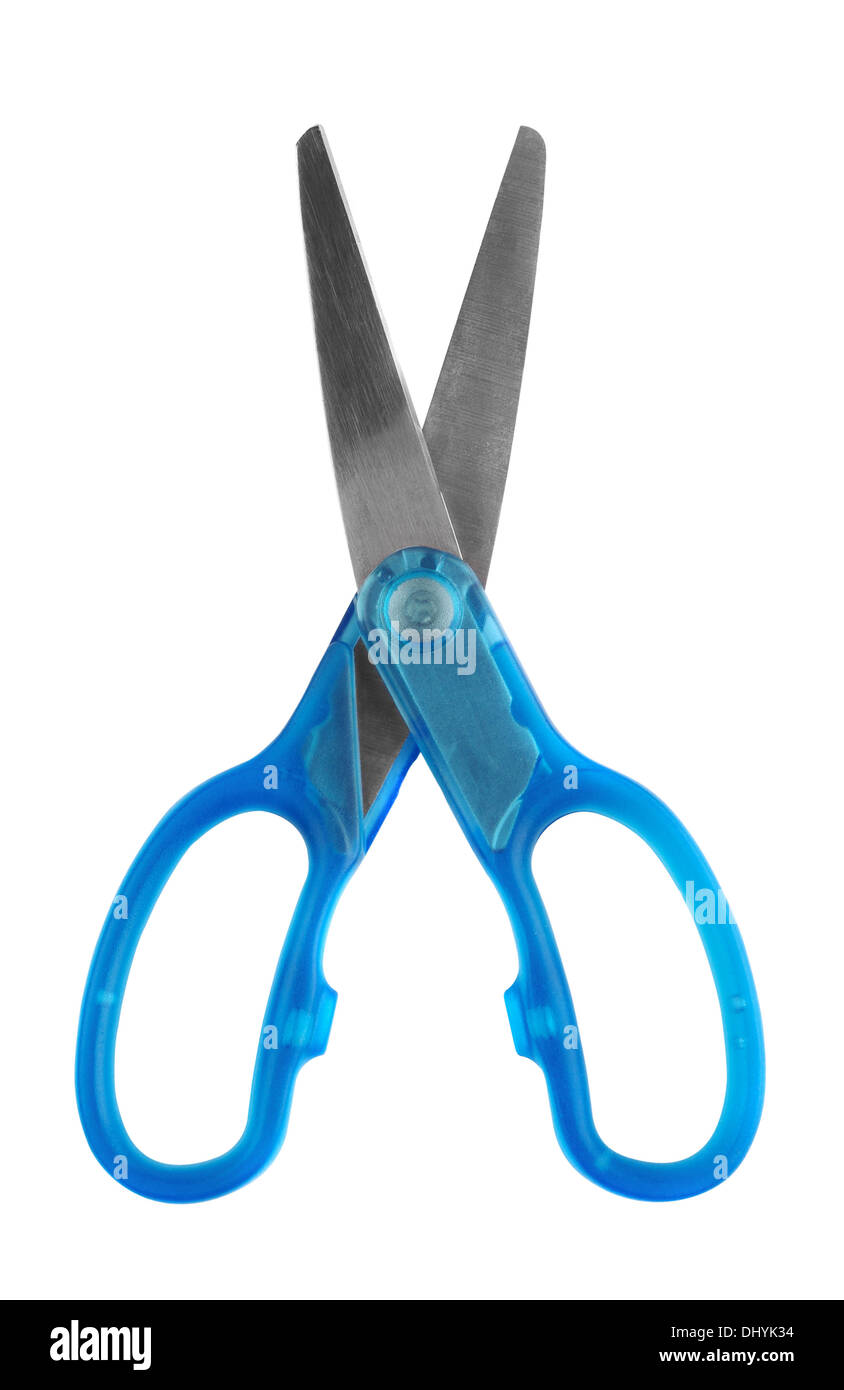 Opened scissors on a white background Stock Photo