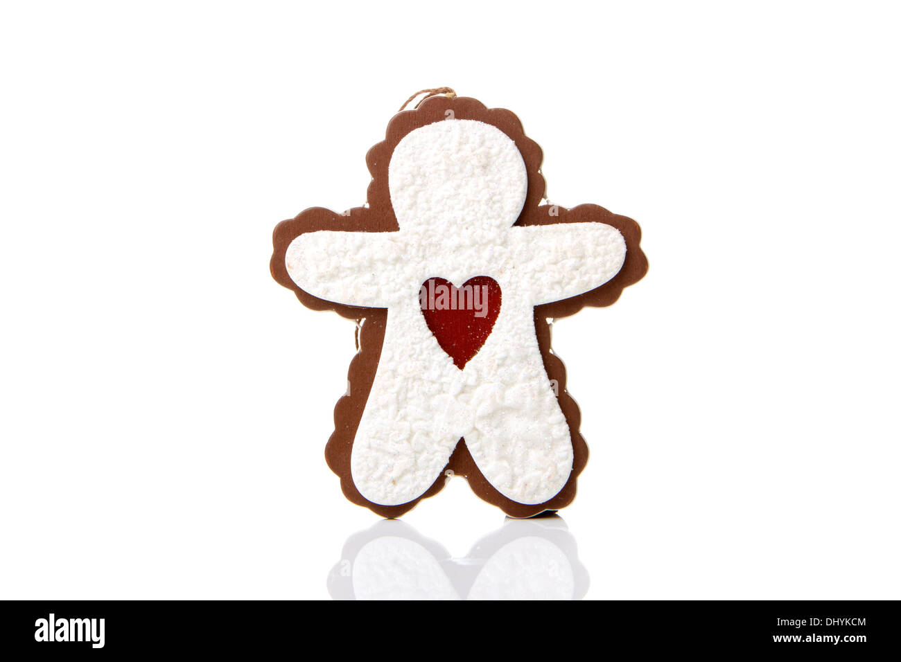 Gingerbread Man as a Christmas decoration with white background Stock Photo