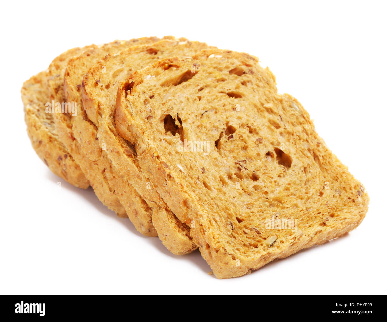 whole grain bread slices, isolated on white Stock Photo - Alamy