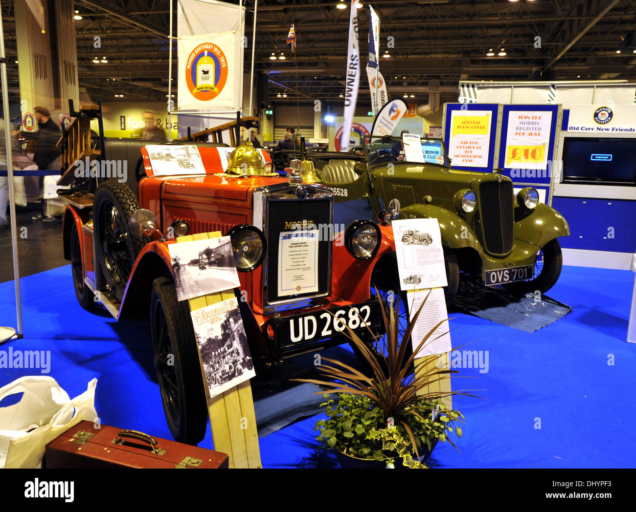 Birmingham, UK. 16th Nov, 2013. Classic and vintage cars on display at Lancaster Insurance NEC Classic Car Show in Birmingham. Morris car and Fire Engine Credit:  Matthew Richardson/Alamy Live News Stock Photo