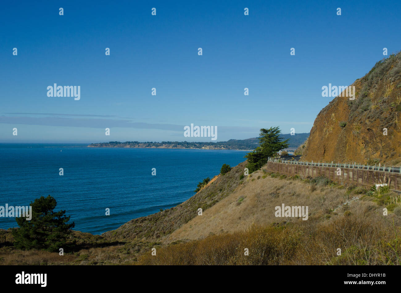 Highway 1 near Stinson Beach. north of San Francisco, California Stock