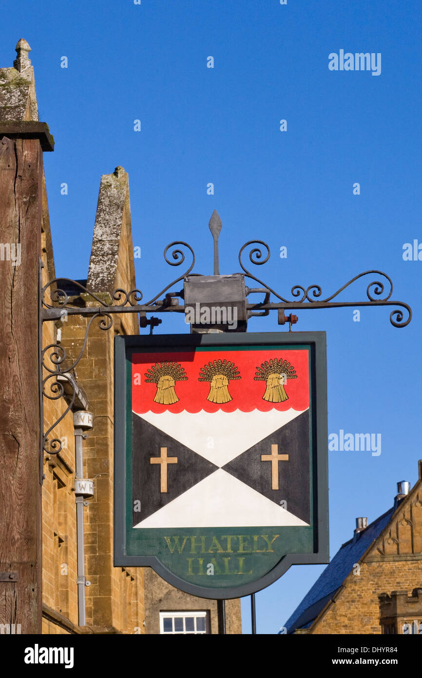 Whately Hall Hotel sign, Banbury, Oxfordshire. Stock Photo