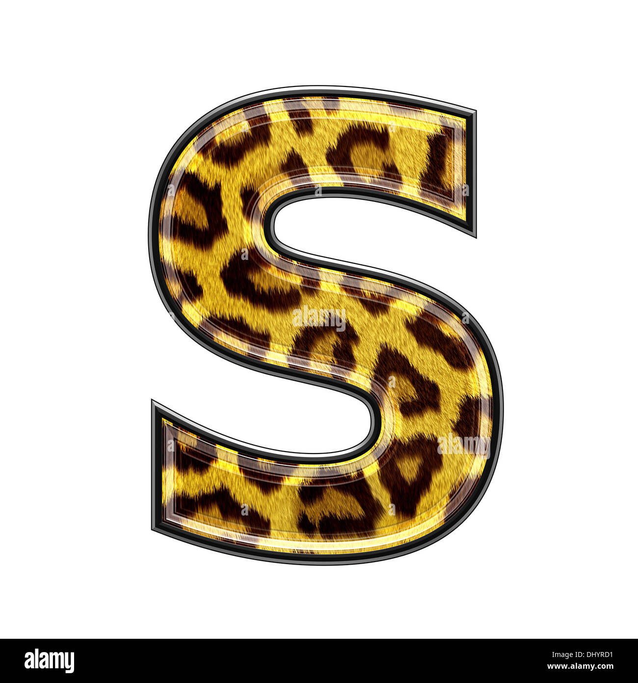 letter with panther skin texture - S Stock Photo