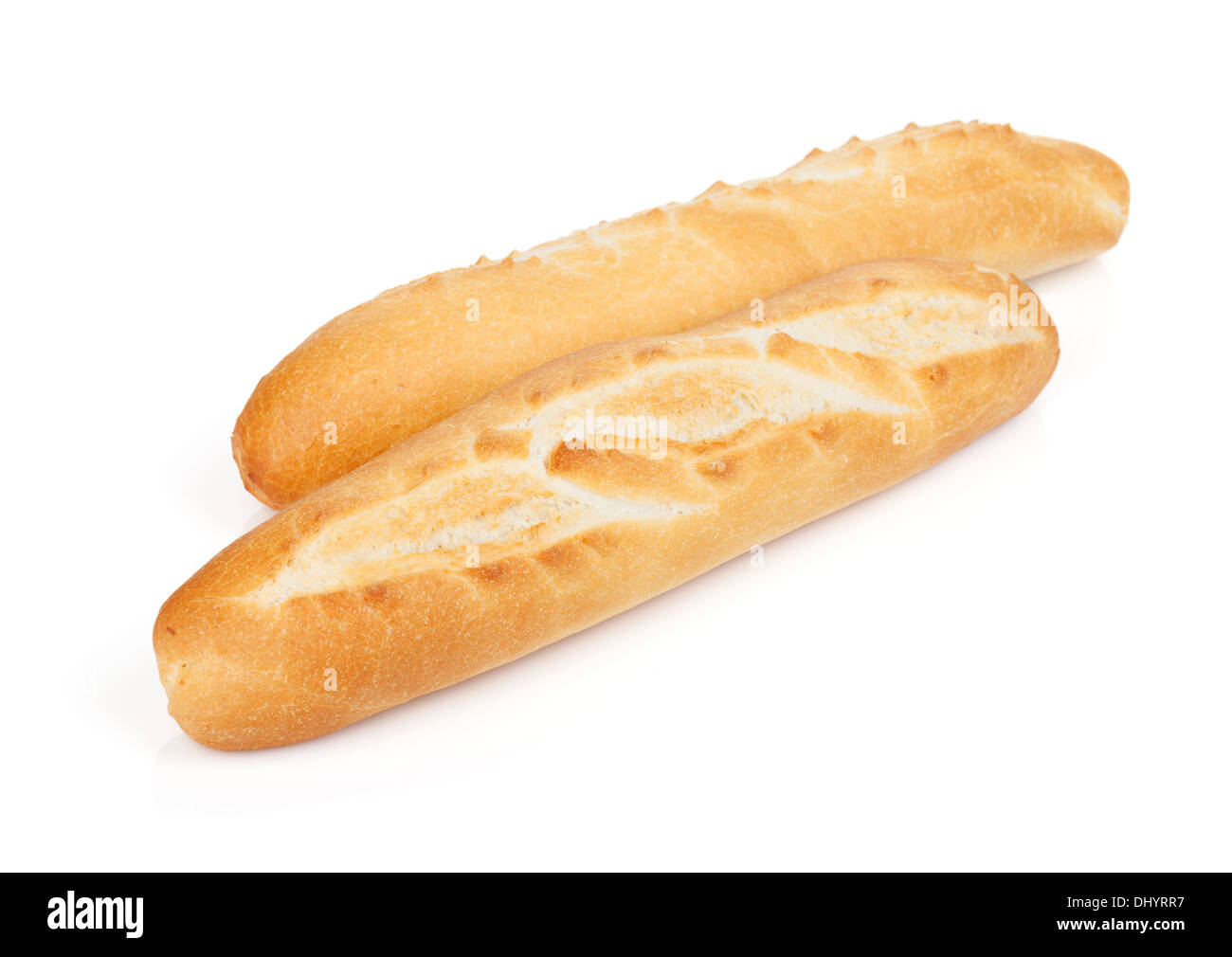 French baguette. Isolated on white background Stock Photo - Alamy
