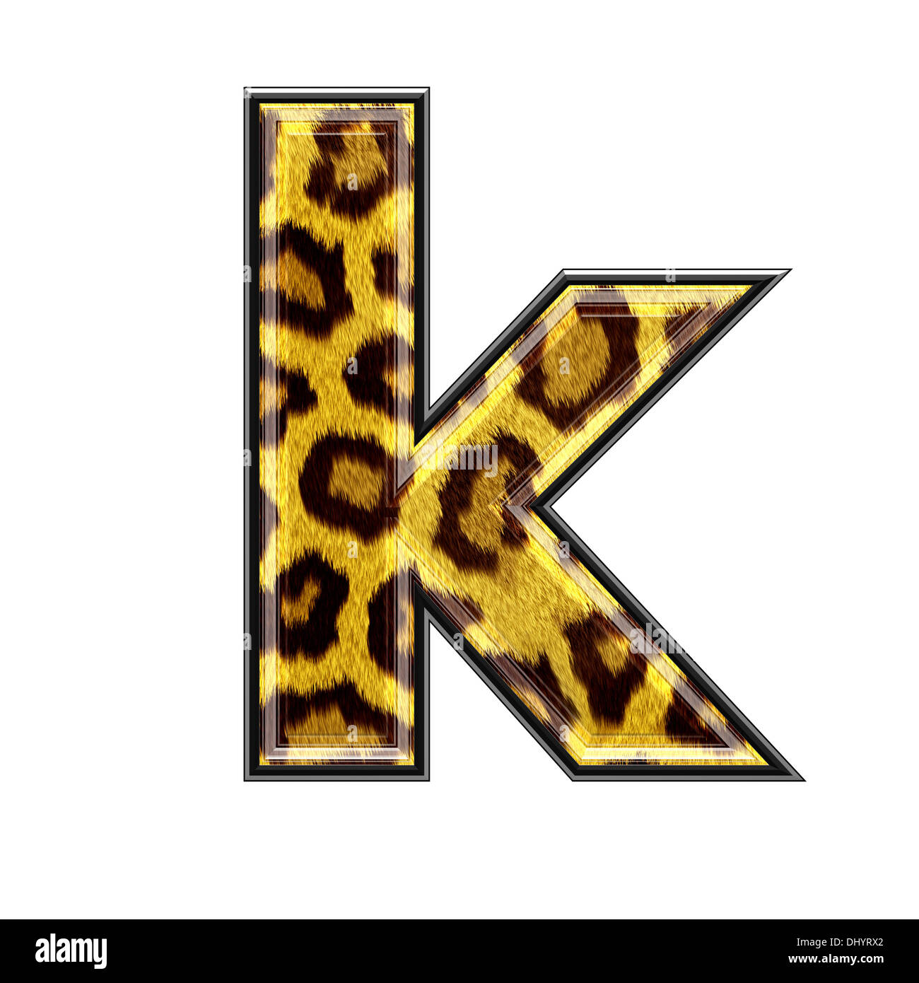 letter with panther skin texture - K Stock Photo