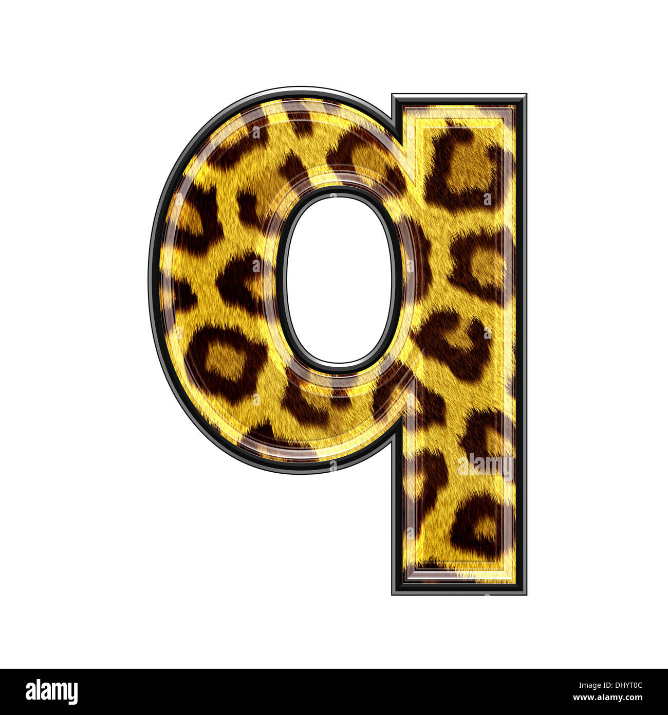 letter with panther skin texture - Q Stock Photo