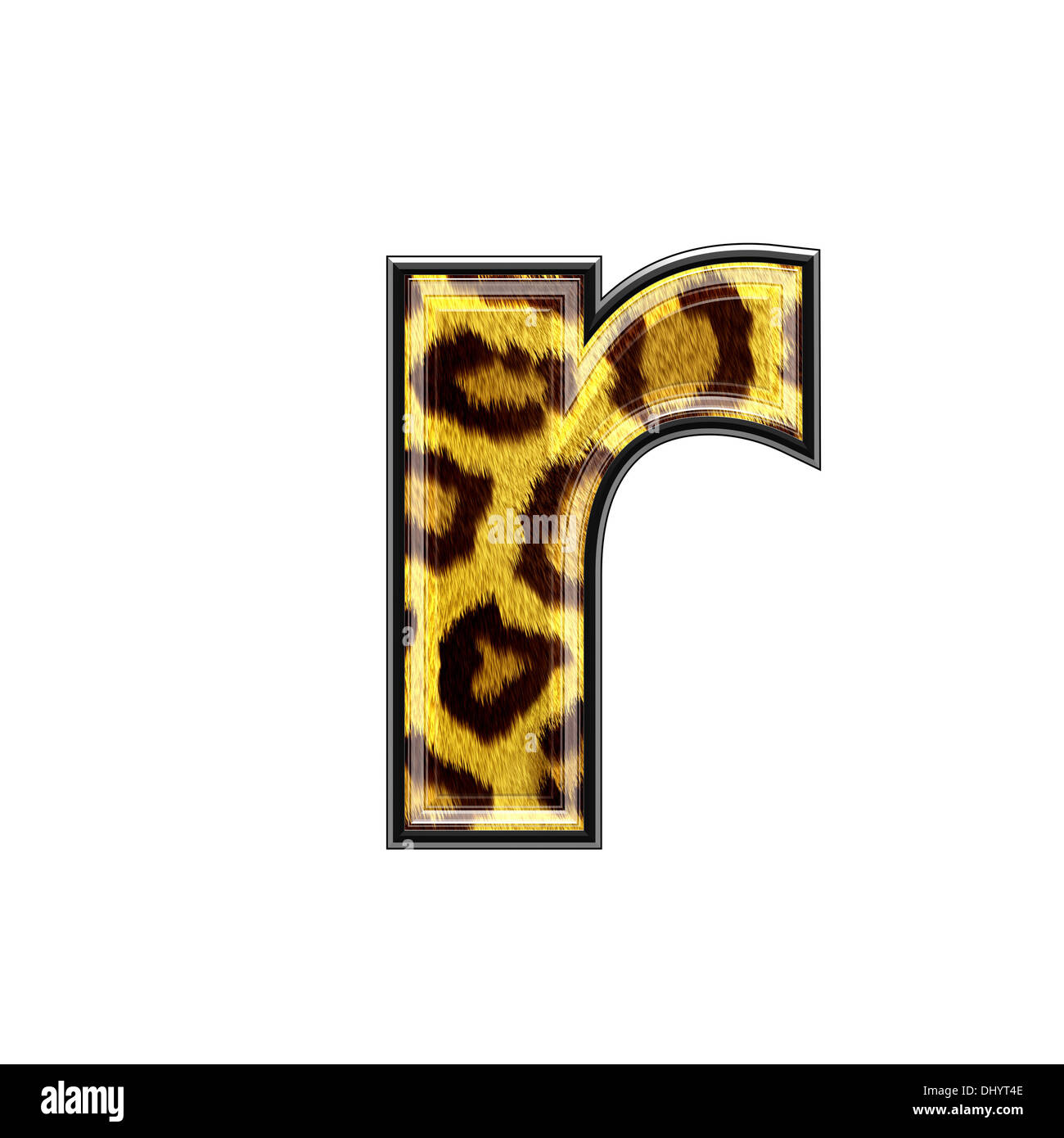 letter with panther skin texture - R Stock Photo