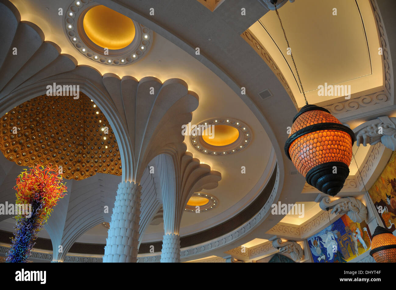 The Lobby, Atlantis The Palm, Dubai, United Arab Emirates. Stock Photo