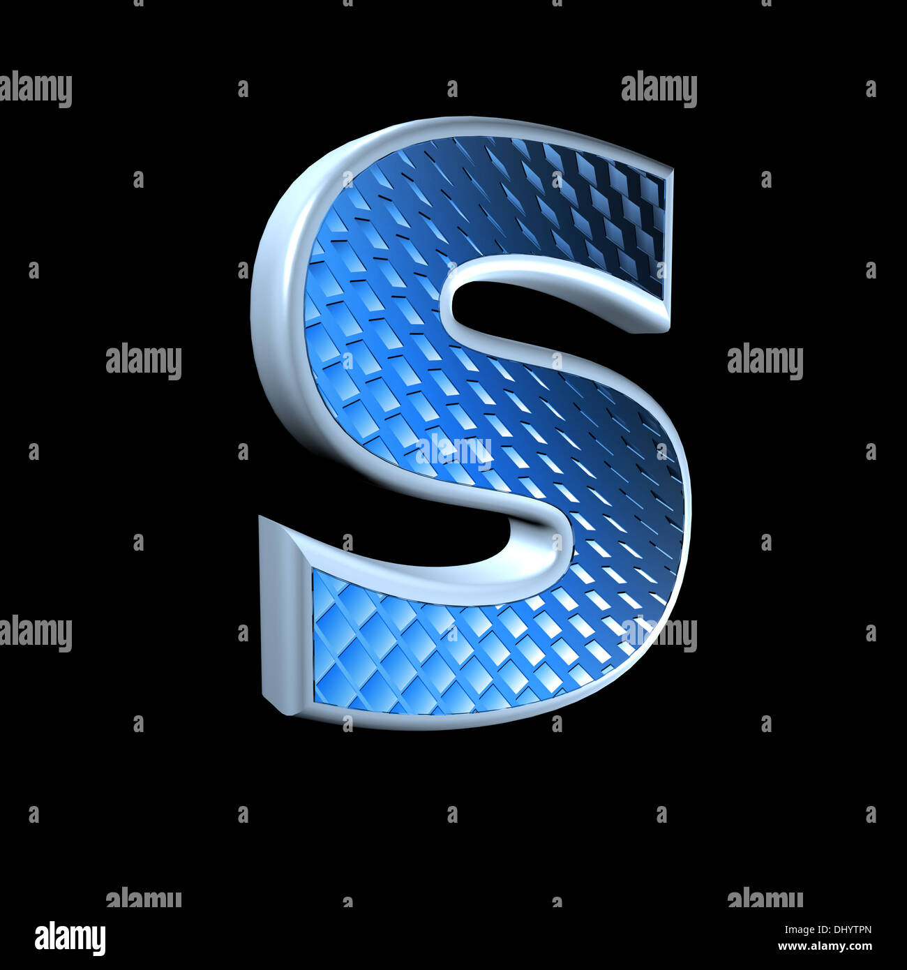 abstract 3d letter with blue pattern texture - S Stock Photo