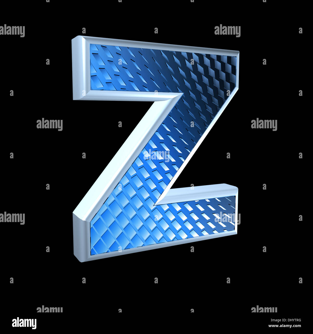 abstract 3d letter with blue pattern texture - Z Stock Photo