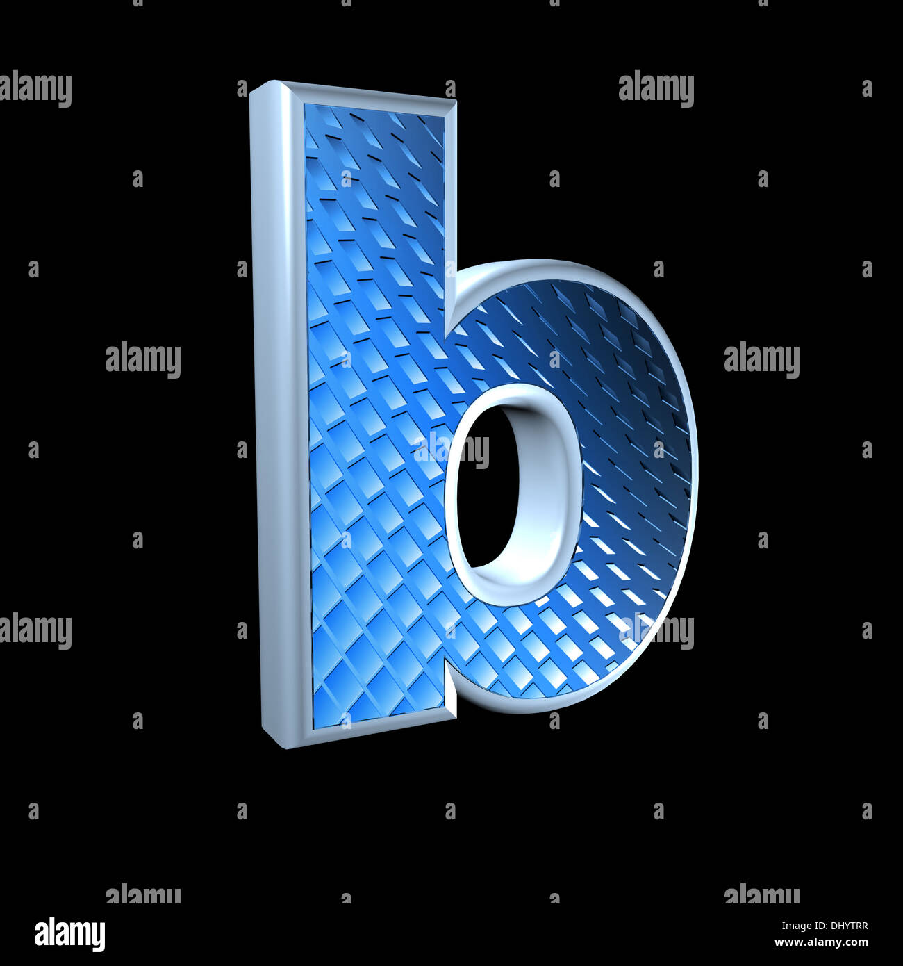 abstract 3d letter with blue pattern texture - B Stock Photo