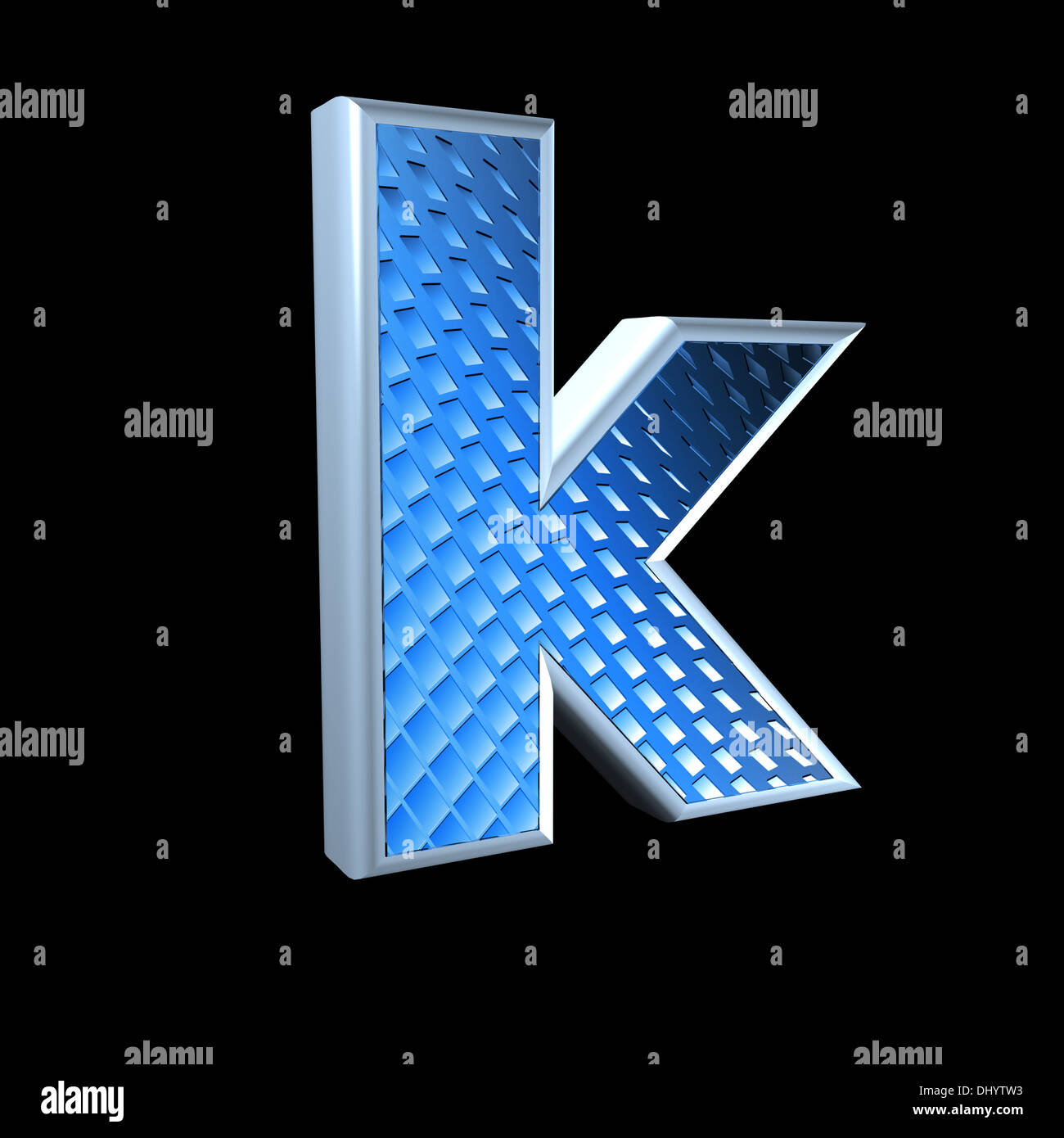 abstract 3d letter with blue pattern texture - K Stock Photo