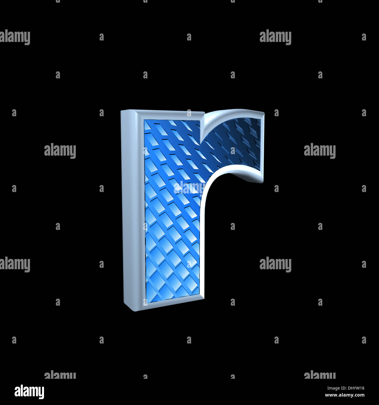 abstract 3d letter with blue pattern texture - R Stock Photo