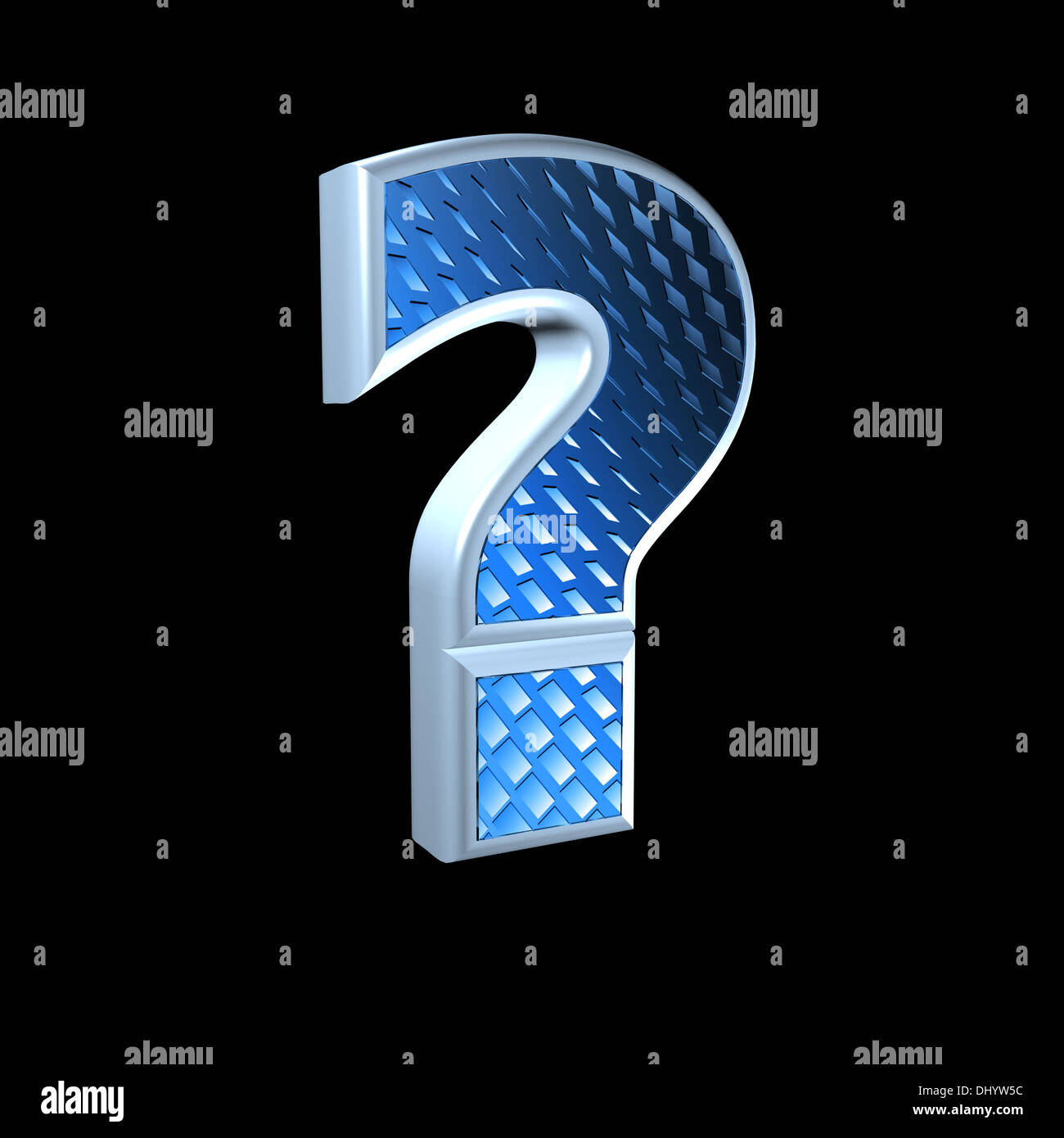 abstract 3d sign with blue pattern texture - interrogation point Stock ...