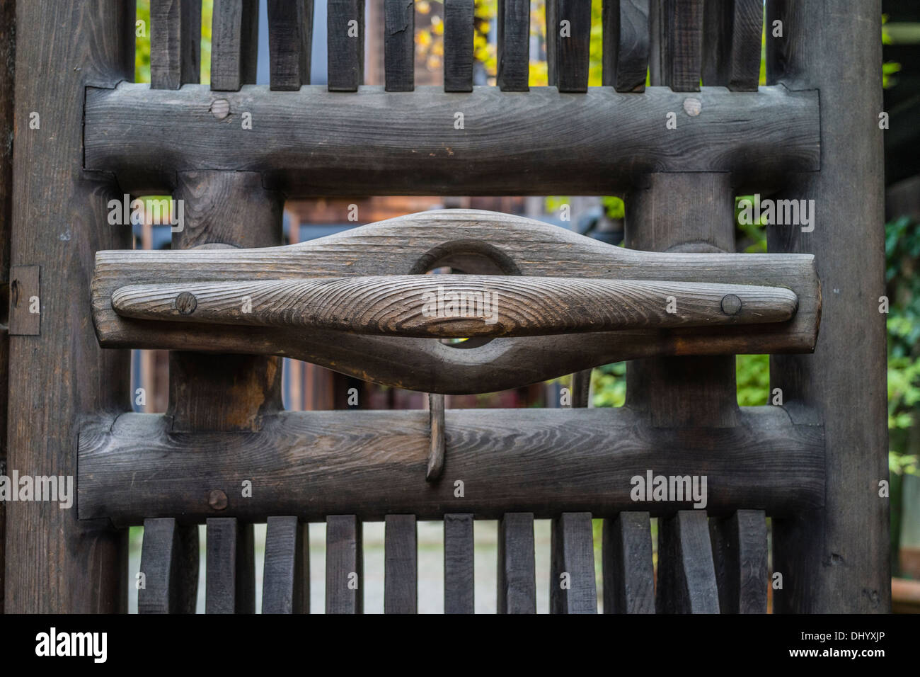 Handmade gate latch at of the home of the famous artist/woodworker Sam Maloof Stock Photo Alamy