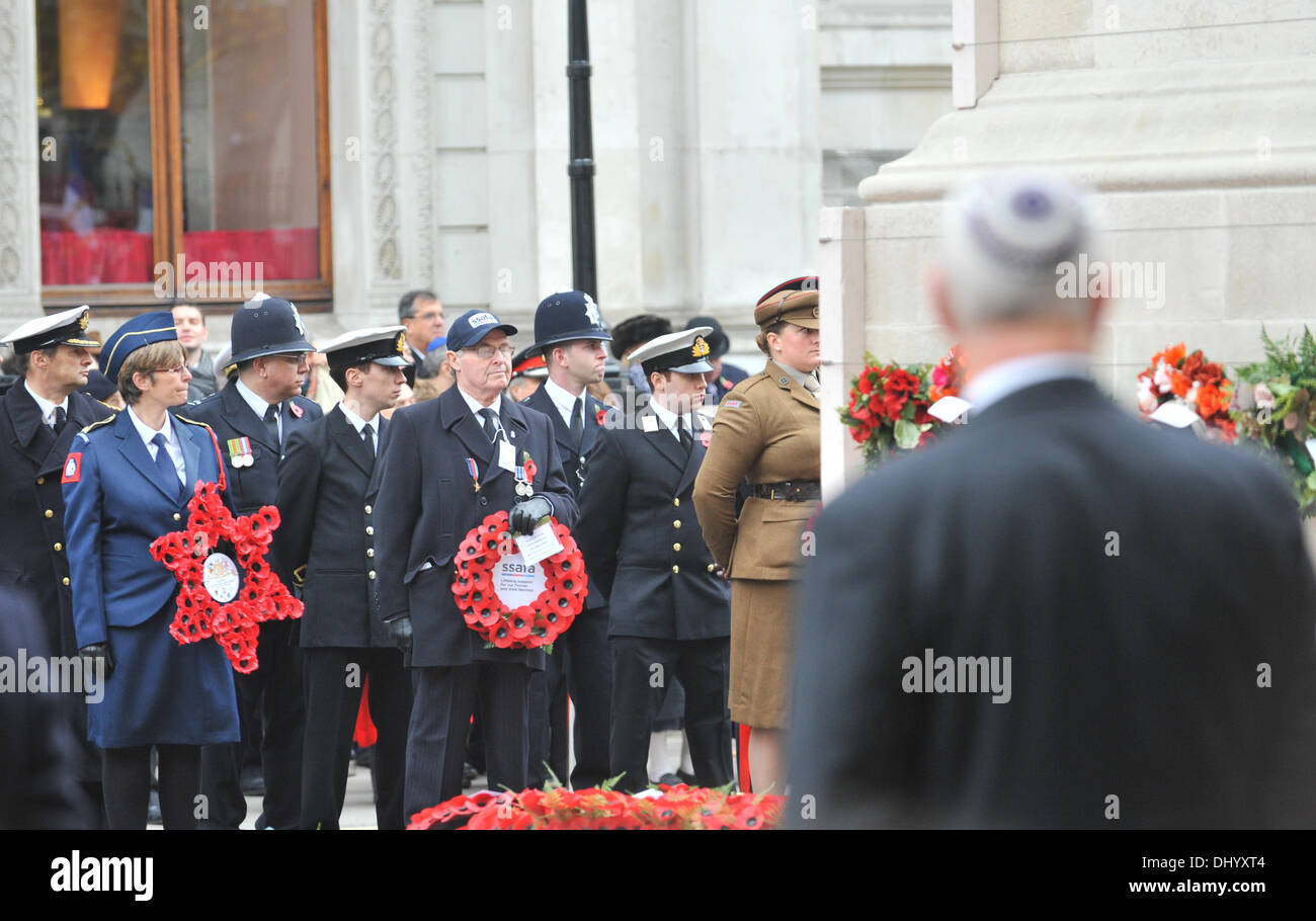Whitehall, London, UK. 17th Nov, 2013. The Jewish Association of Ex-Servicemen and Women Annual Remembrance Ceremony. Credit:  Matthew Chattle/Alamy Live News Stock Photo