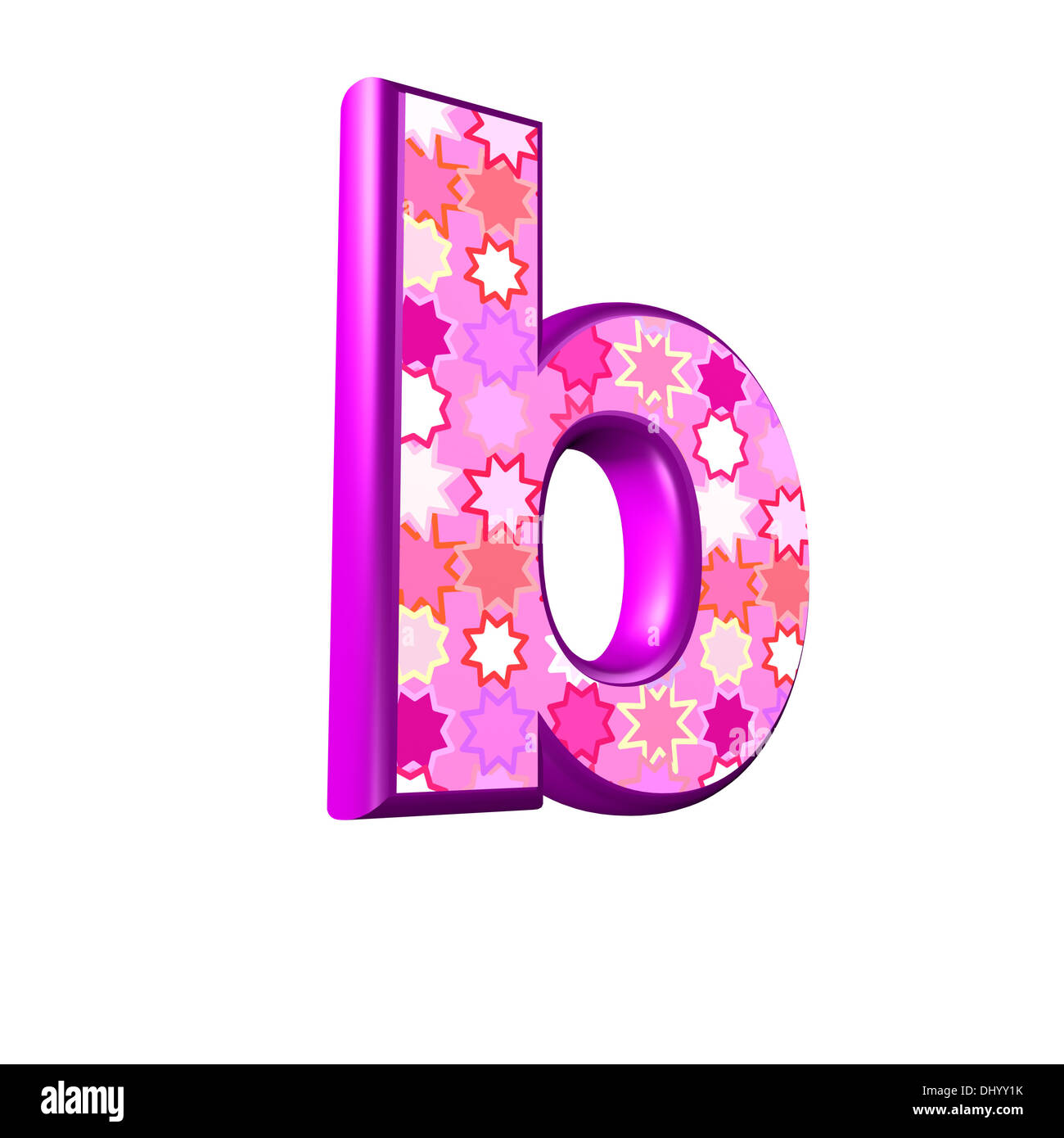 3d pink letter isolated on a white background - b Stock Photo