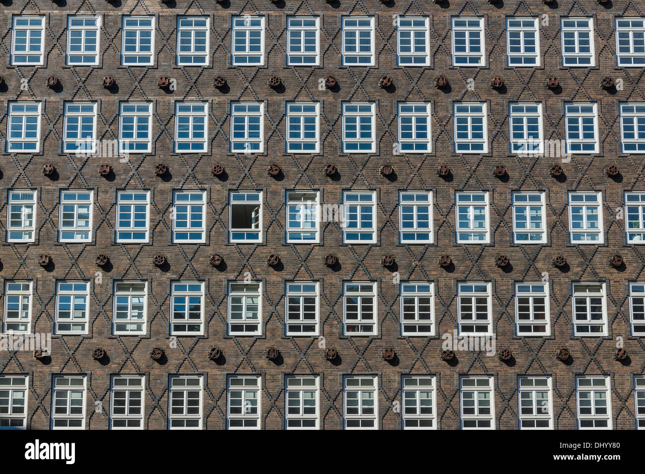 Facade of historical office building in Hamburg, Germany Stock Photo ...