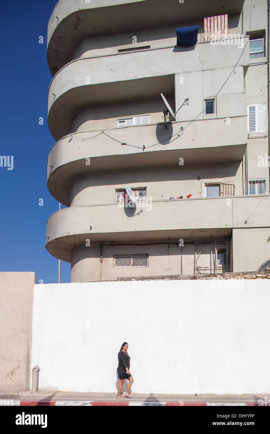 Bauhaus architecture in Tel Aviv, Israel Stock Photo